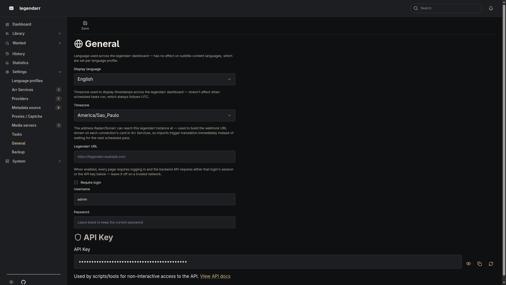 Settings → General, with the Display language dropdown